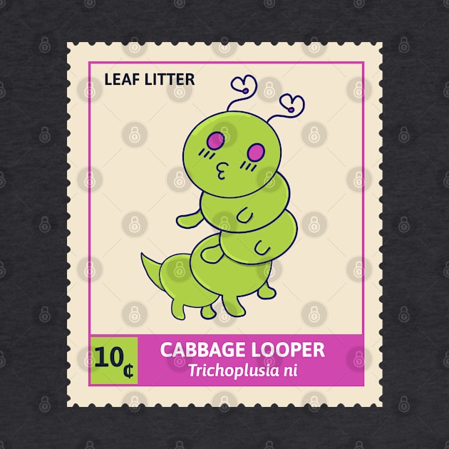 Kawaii Cute Grub, Cabbage Looper - Stamp Collection, Grub by vystudio